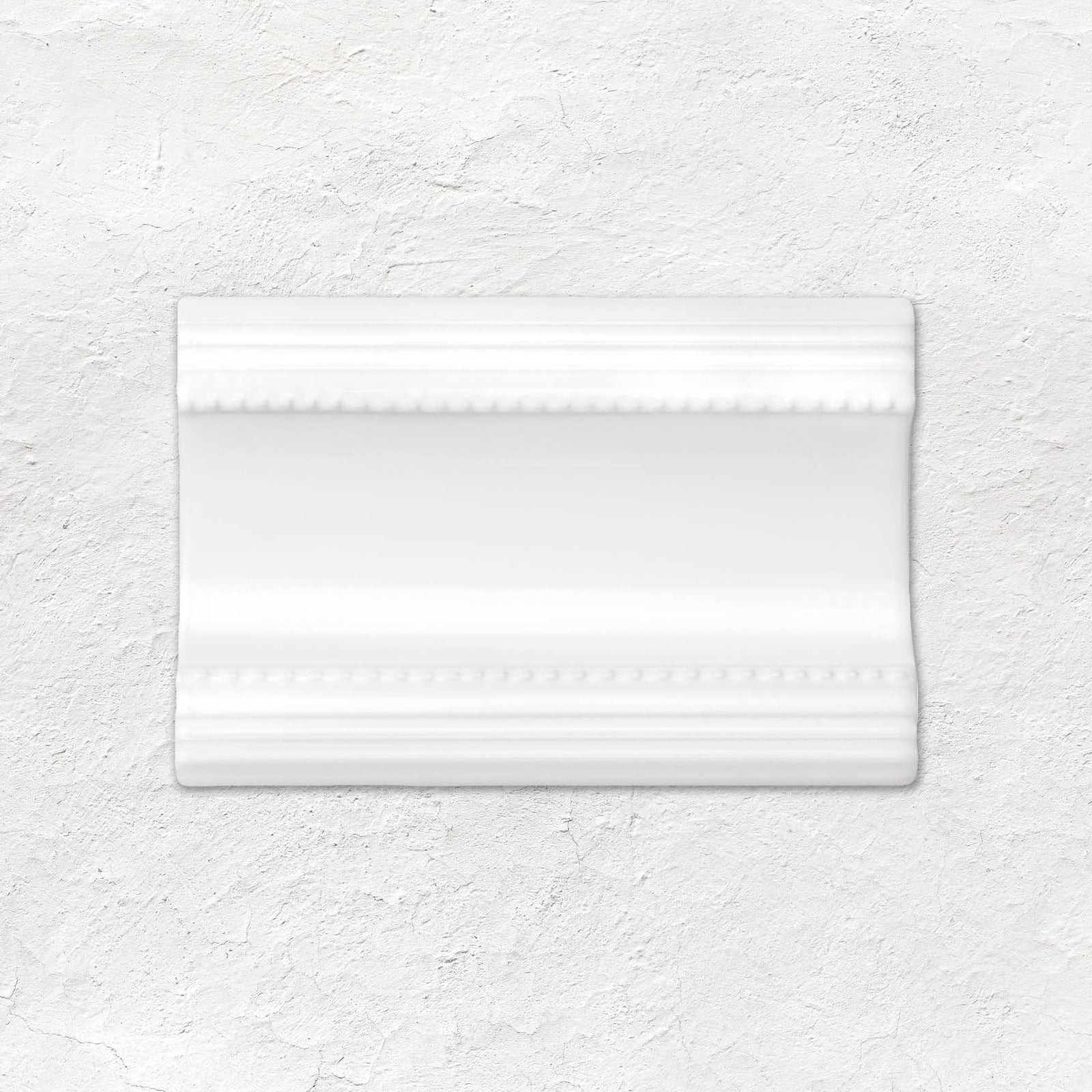 Brilliant White Plain Cornice Ceramic Wall Tile 152x75mm