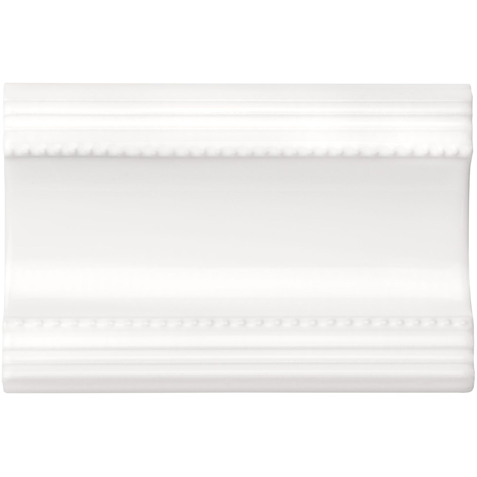 Brilliant White Plain Cornice Ceramic Wall Tile 152x75mm