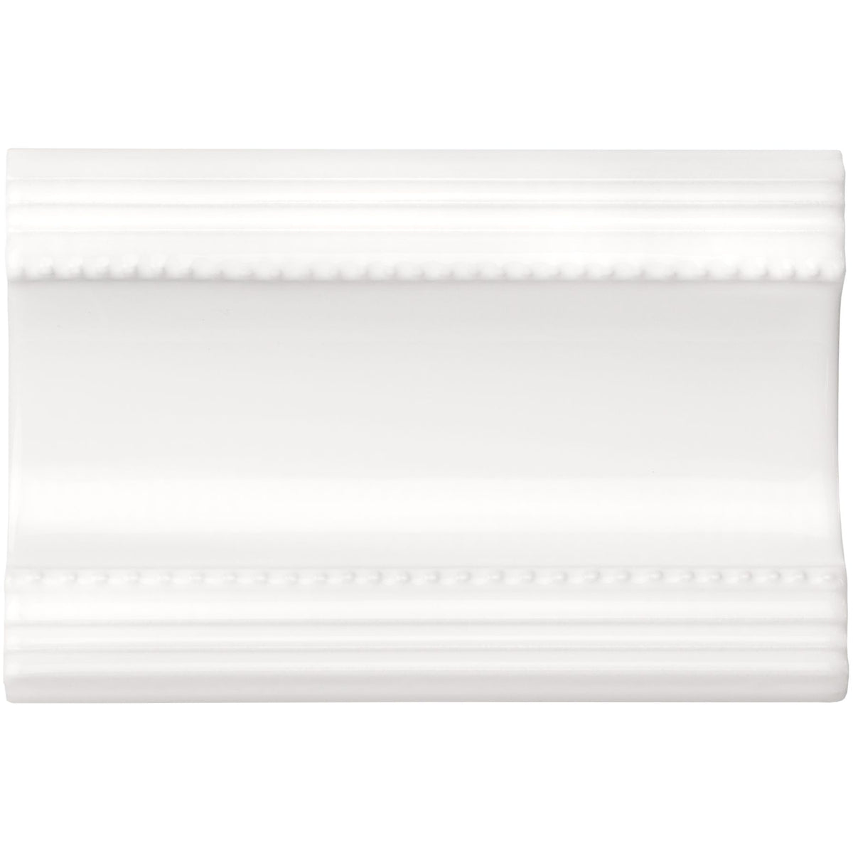 Brilliant White Plain Cornice Ceramic Wall Tile 152x75mm - Gloss