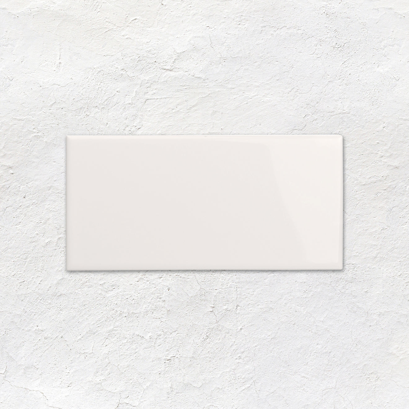 Brilliant White Rounded Long Edge Half Tile