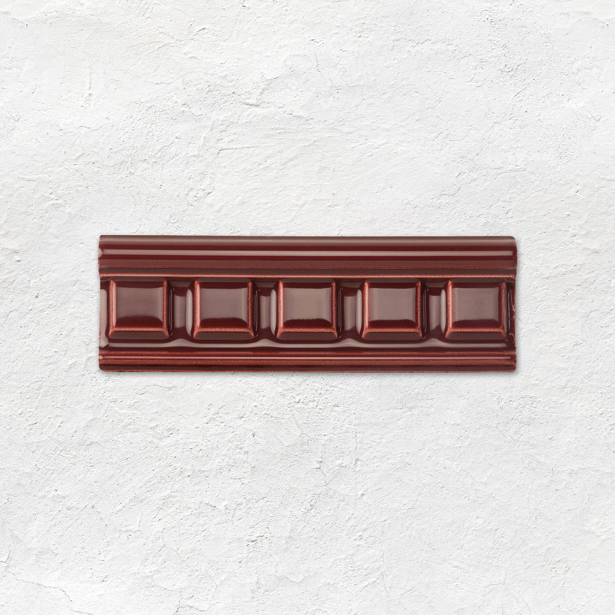Burgundy Dentil Moulding Ceramic Wall Tile 152x50mm