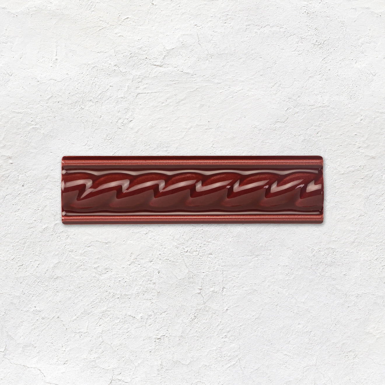 Burgundy Rope Moulding Ceramic Wall Tile 152x40mm