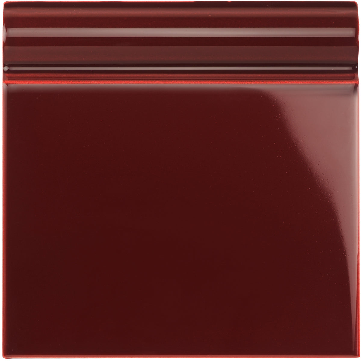 Burgundy Skirting Tile 152x152mm - Ceramic - Gloss - Red