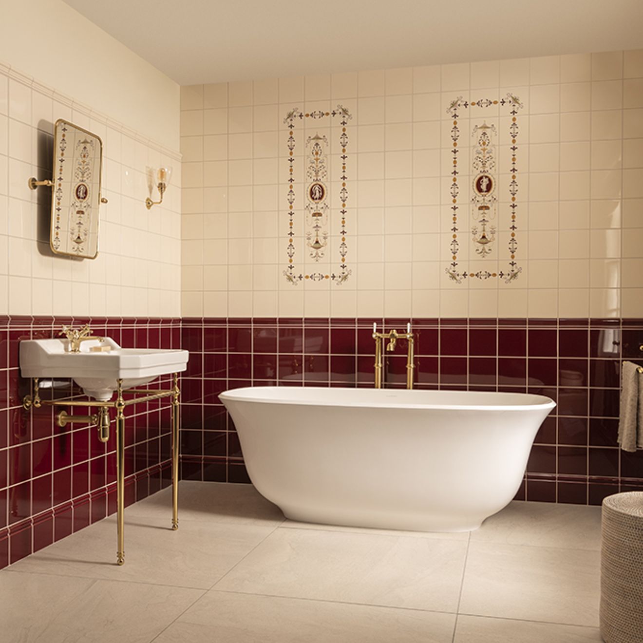 Burgundy Skirting Tiles 152x152mm