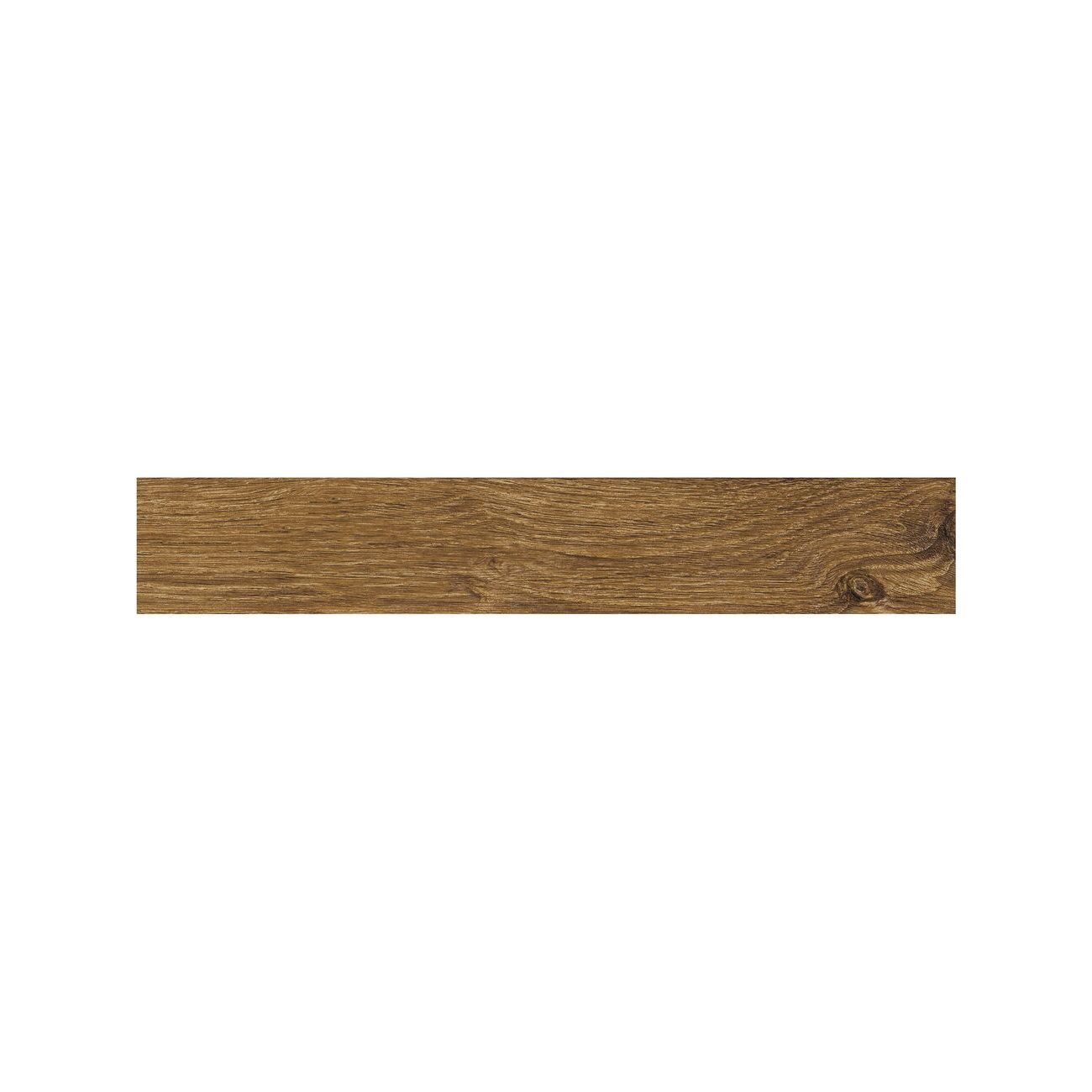 Cotswold Elm wood effect porcelain plank tile 20 x 120cm in deep warm brown