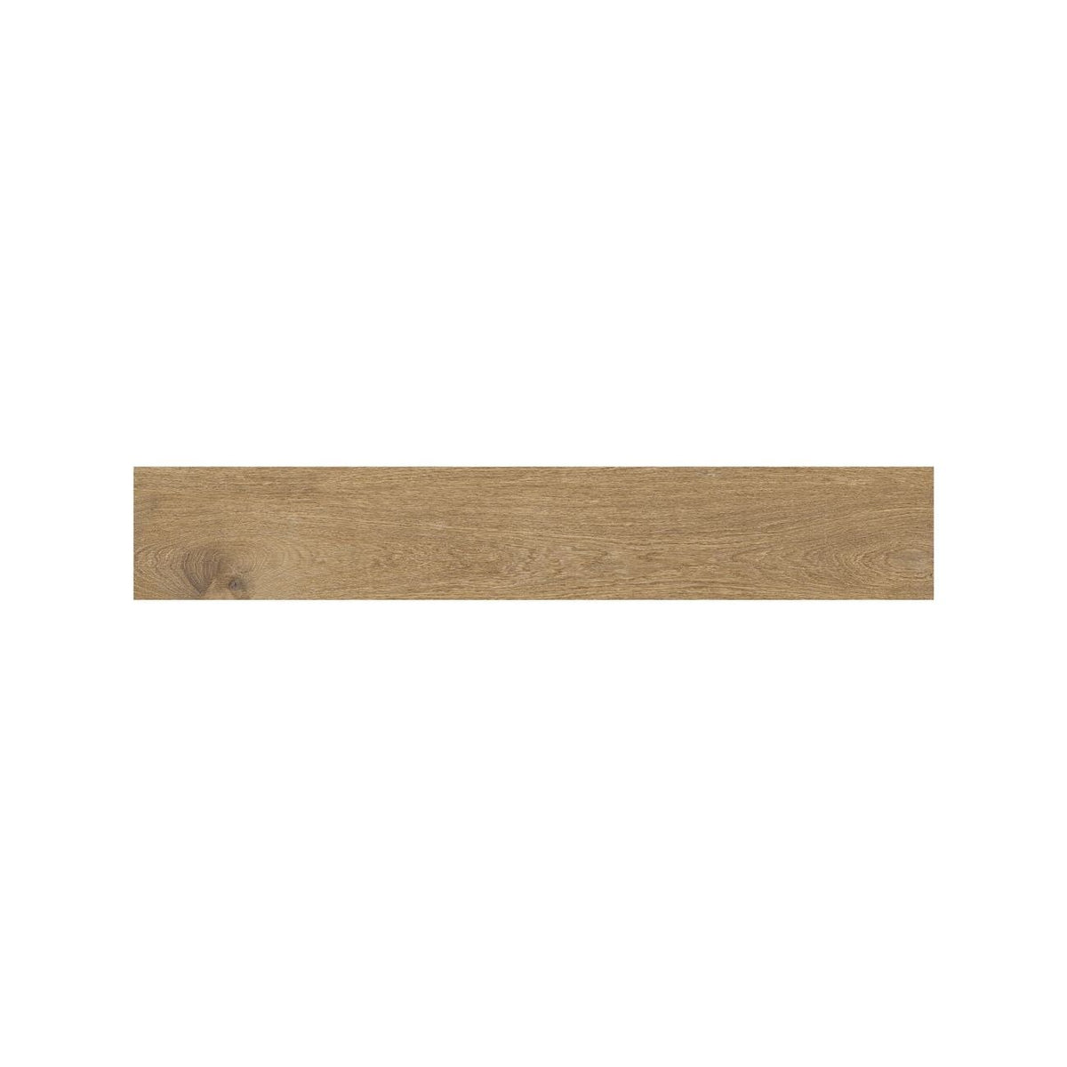 Cotswold Oak wood effect porcelain plank tile 20 x 120cm in warm mid-brown