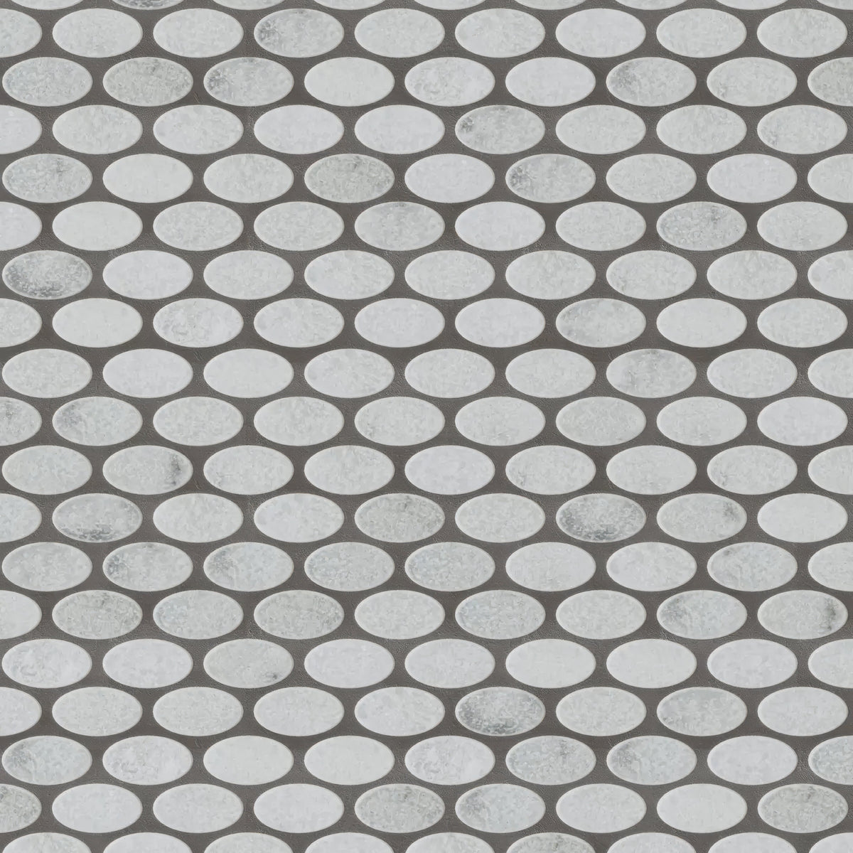 Carrara White Tumbled Marble Ellipse Mosaic Tiles