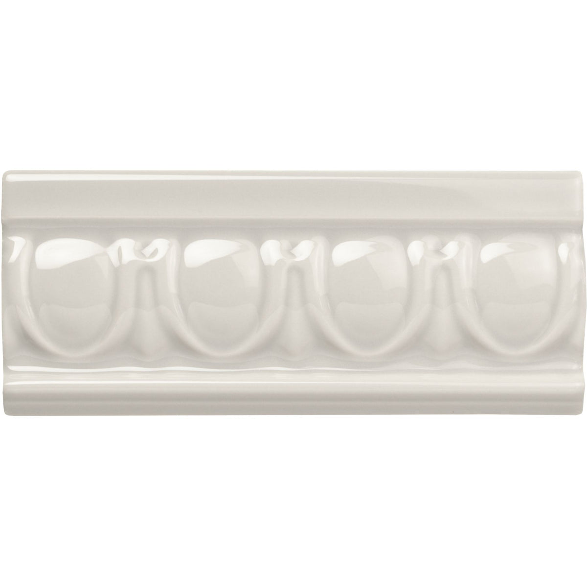 Chancel Grey Egg & Dart Moulding Ceramic Wall Tile 152x65mm - Gloss