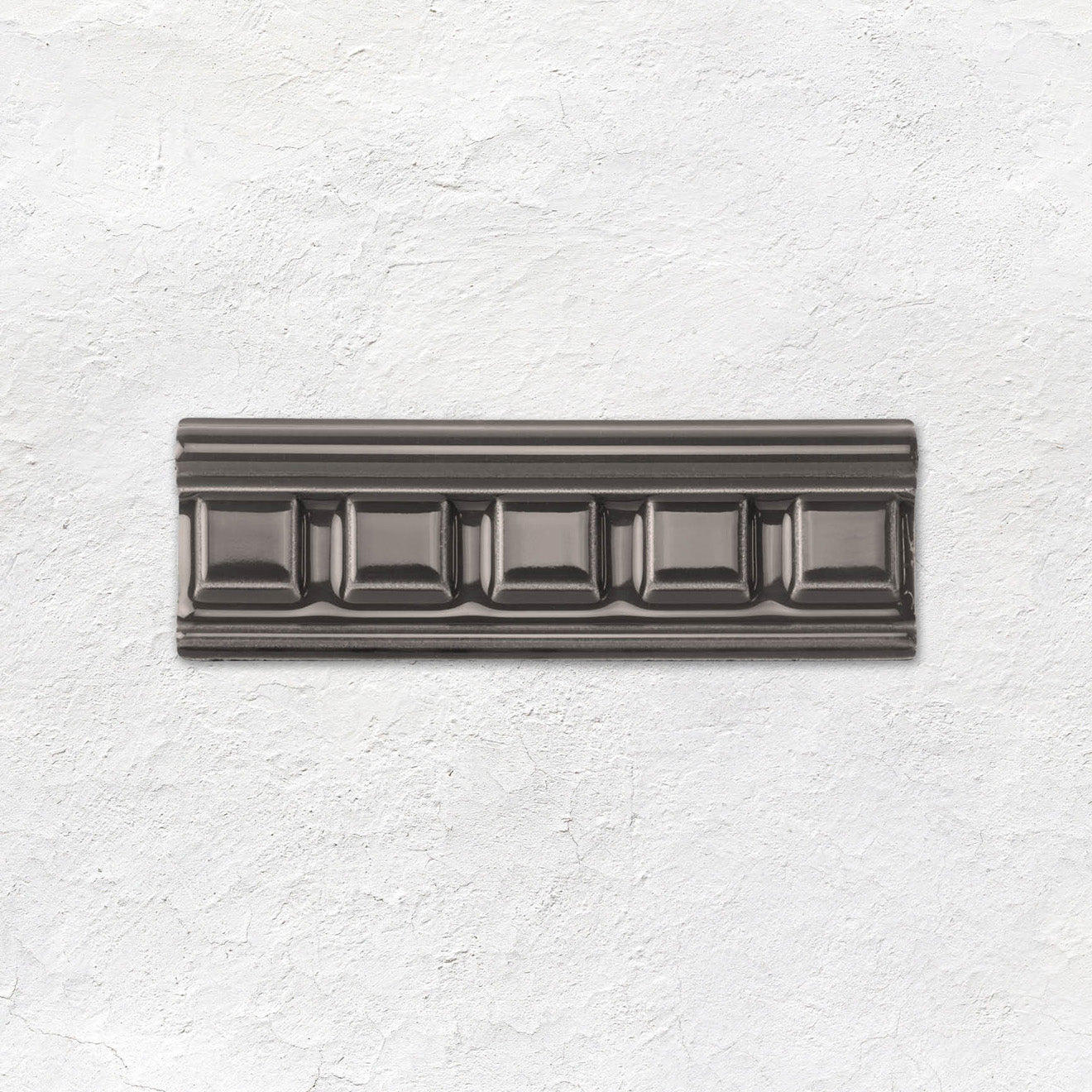 Charcoal Grey Dentil Moulding Ceramic Wall Tile 152x50mm