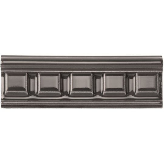 Charcoal Grey Dentil Moulding Ceramic Wall Tile 152x50mm - alternate view