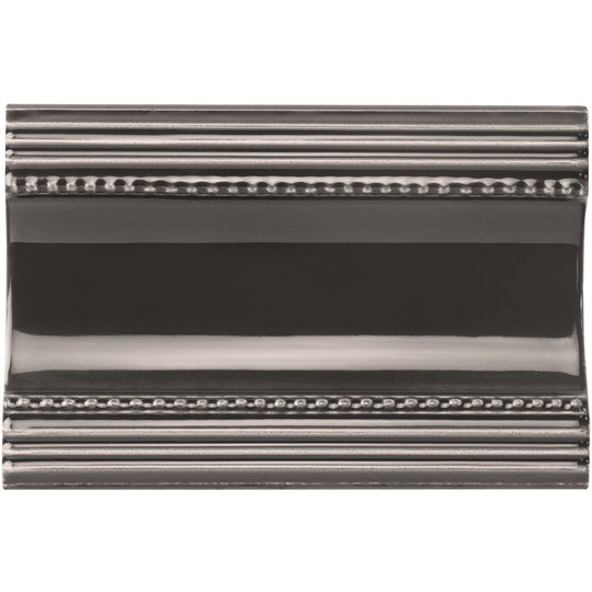 Charcoal Grey Plain Cornice Ceramic Wall Tile 152x75mm - alternate view