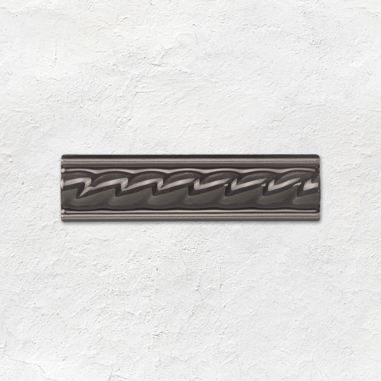Charcoal Grey Rope Moulding Ceramic Wall Tile 152x40mm