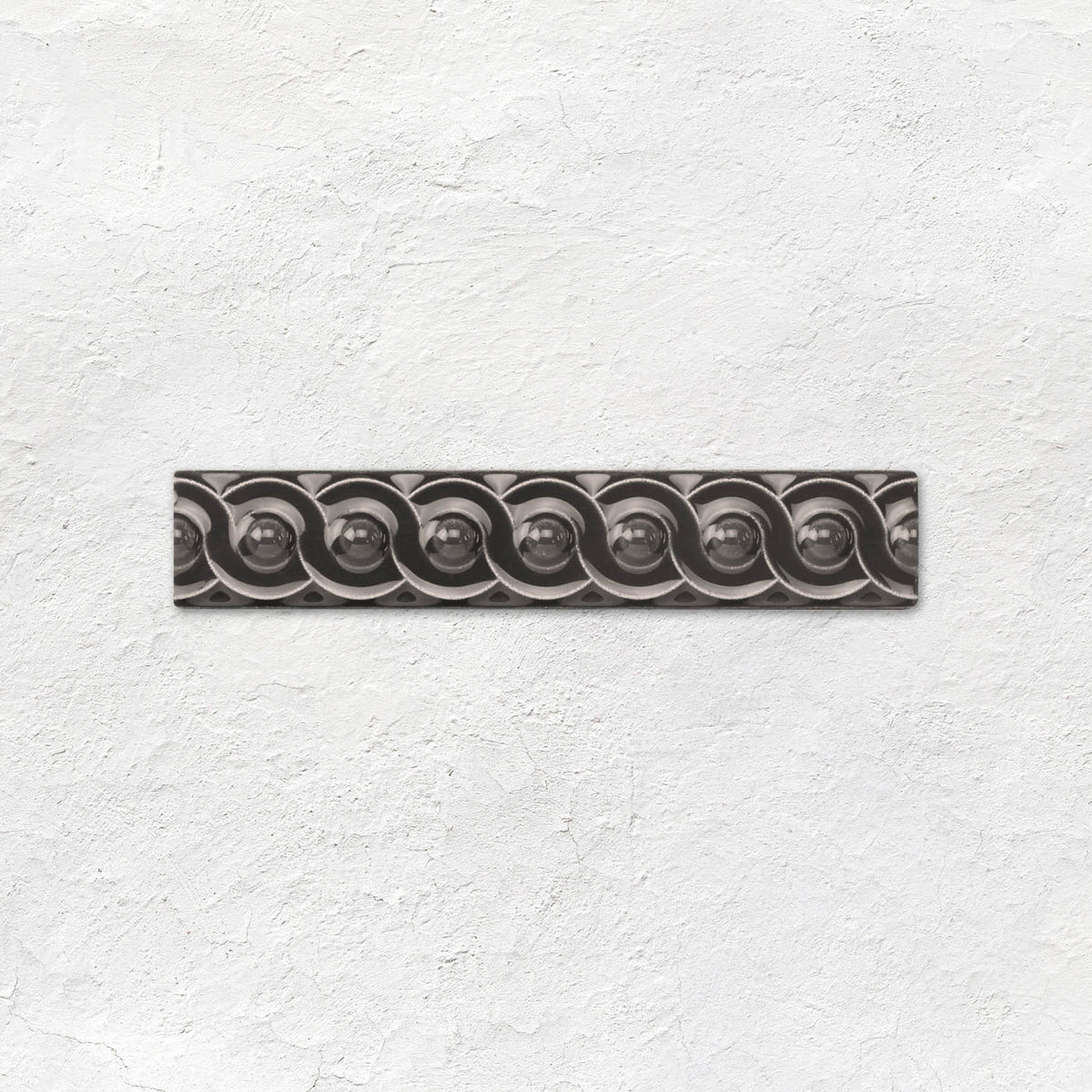 Charcoal Grey Scroll Moulding Ceramic Wall Tile 152x29mm - Gloss