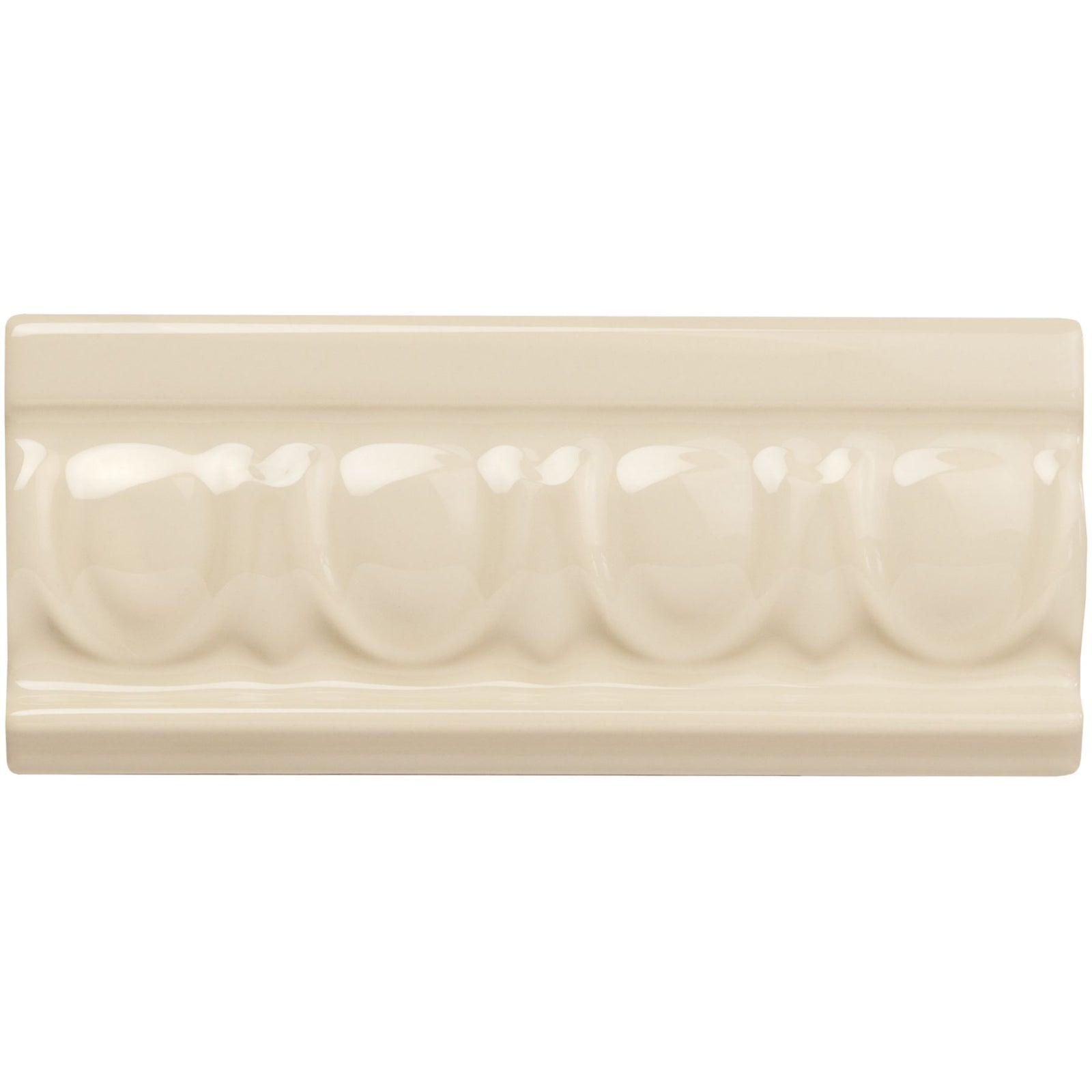 County White Egg & Dart Moulding Ceramic Wall Tile 152x65mm