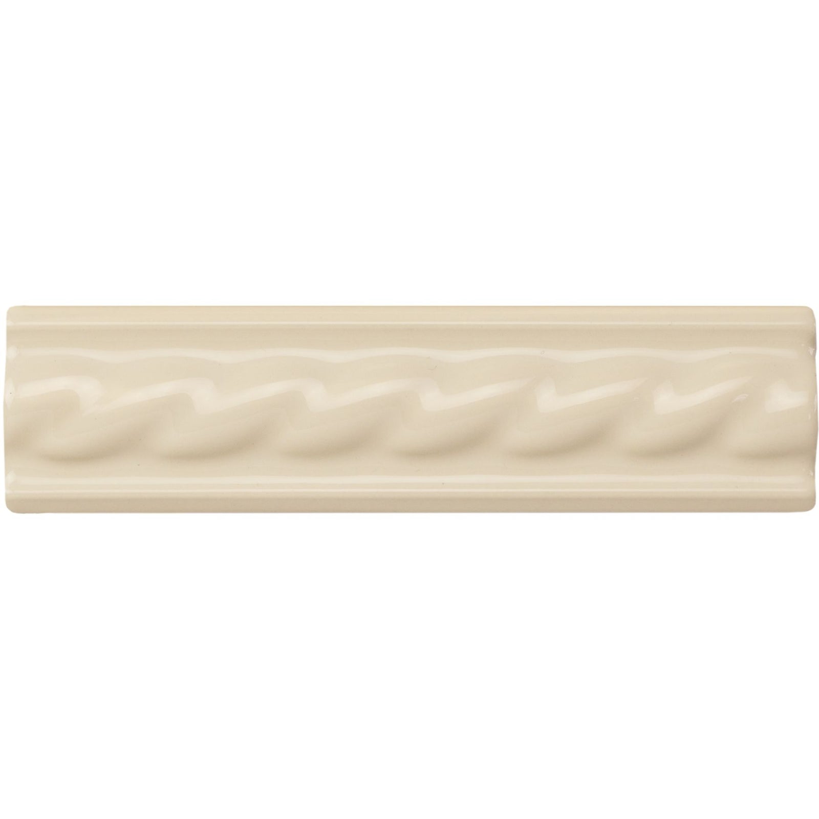 County White Rope Moulding Ceramic Wall Tile 152x40mm