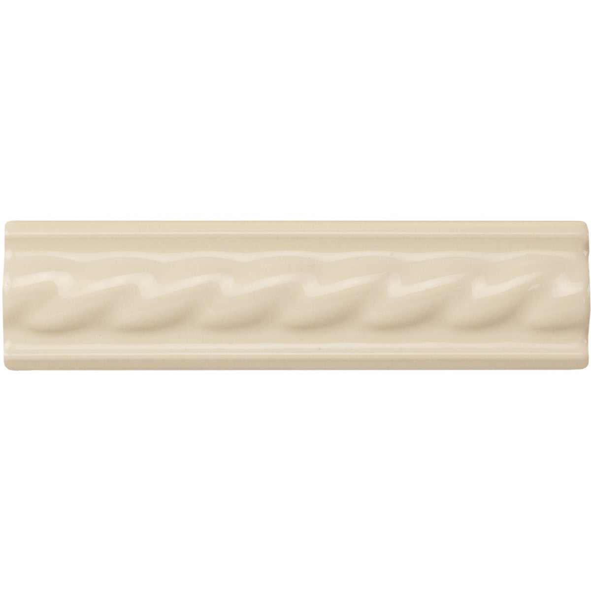 County White Rope Moulding Ceramic Wall Tile 152x40mm - Gloss