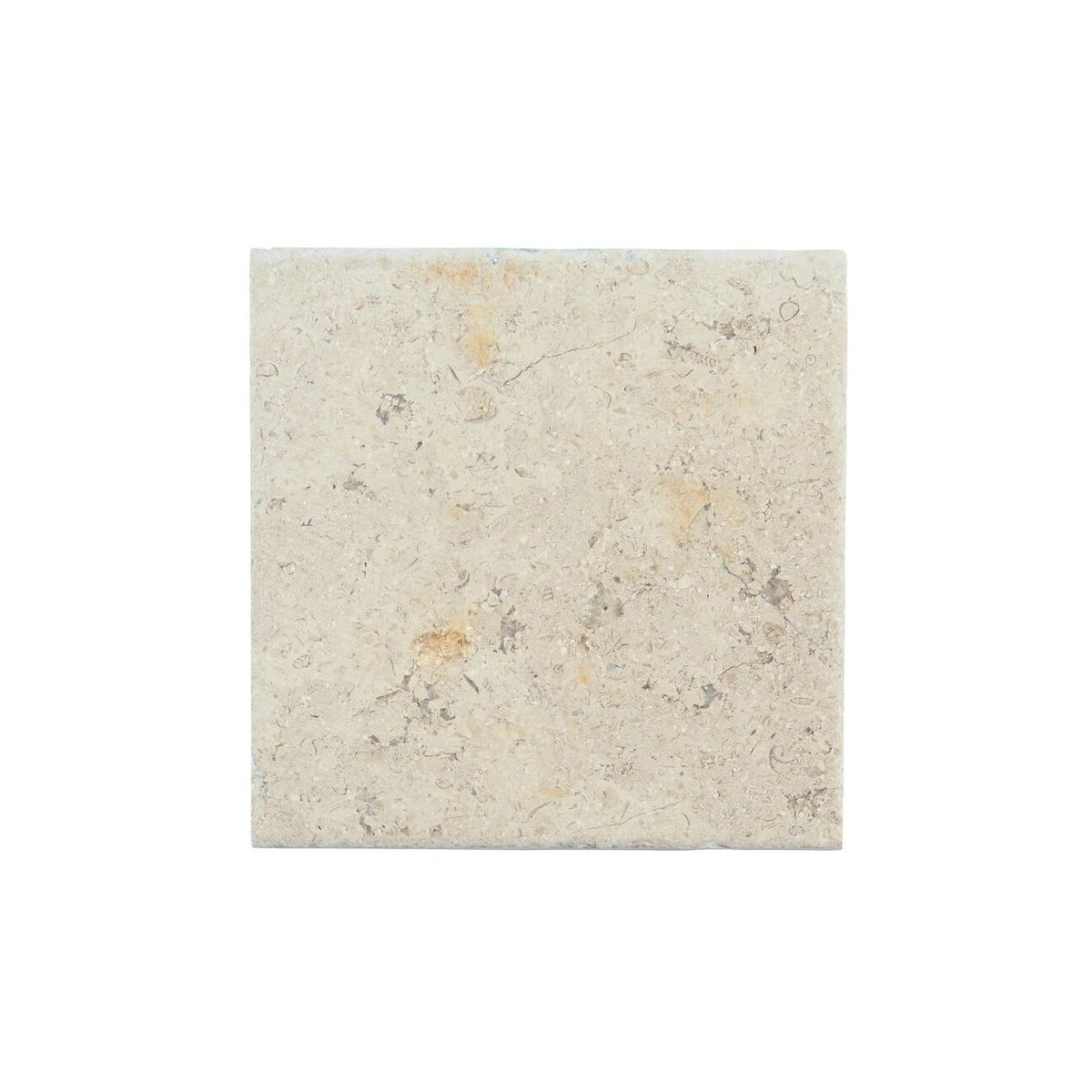 Dijon tumbled limestone 20.1 x 20.1cm cream and beige natural stone tile face detail