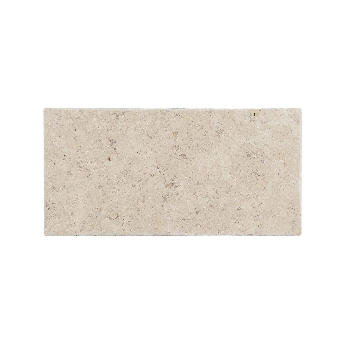 Dijon tumbled limestone 40.6 x 20.3cm cream and beige natural stone tile face detail
