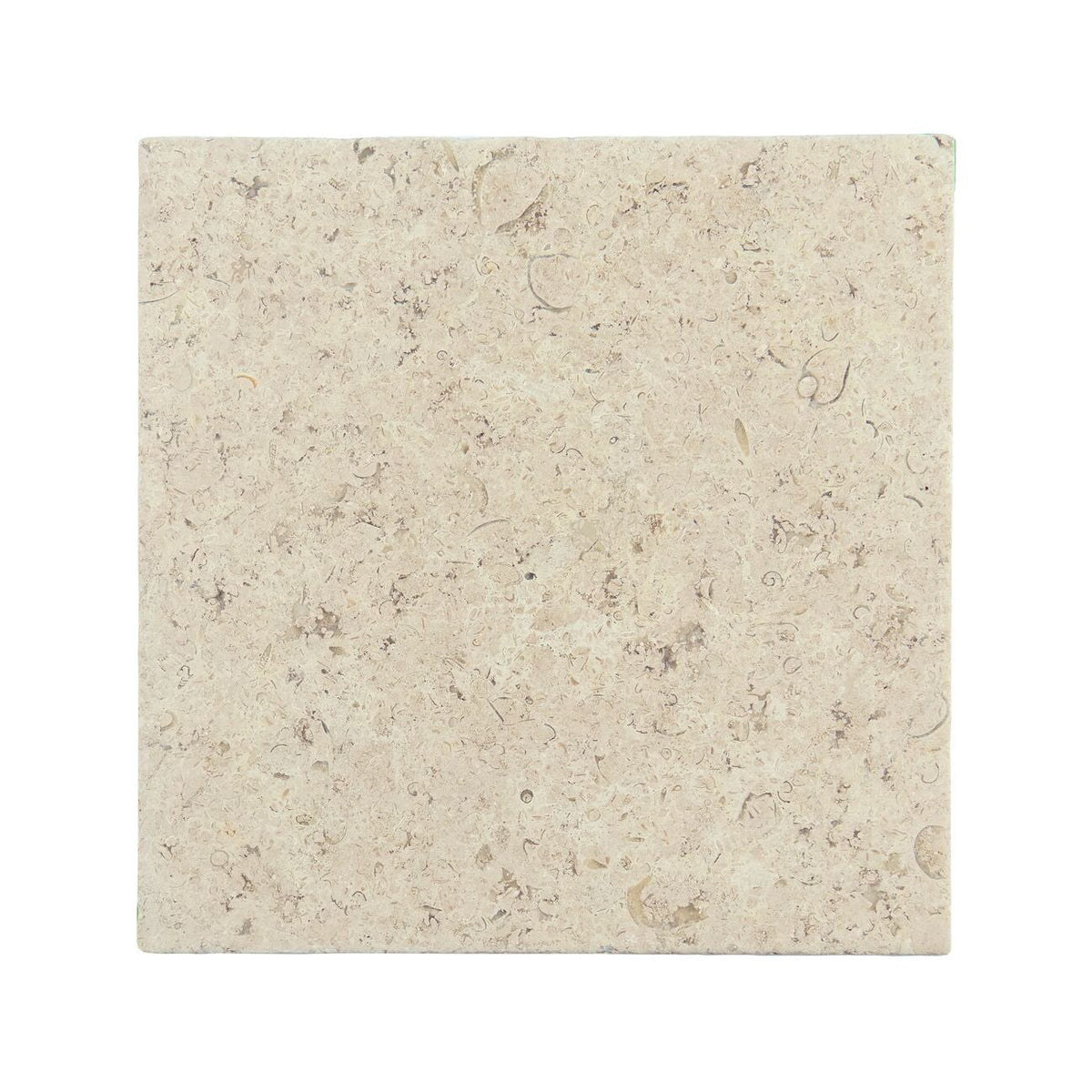 Dijon tumbled limestone 40.6 x 40.6cm cream and beige natural stone tile face detail