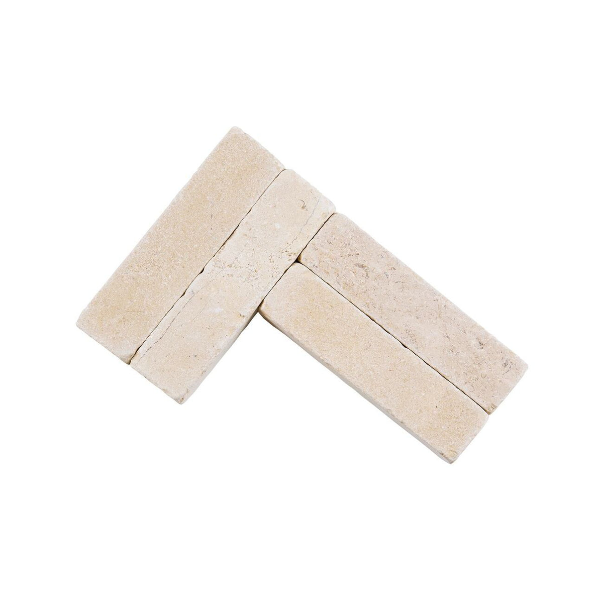 Dijon tumbled limestone 20 x 5cm cream and beige natural stone cobbles laid detail