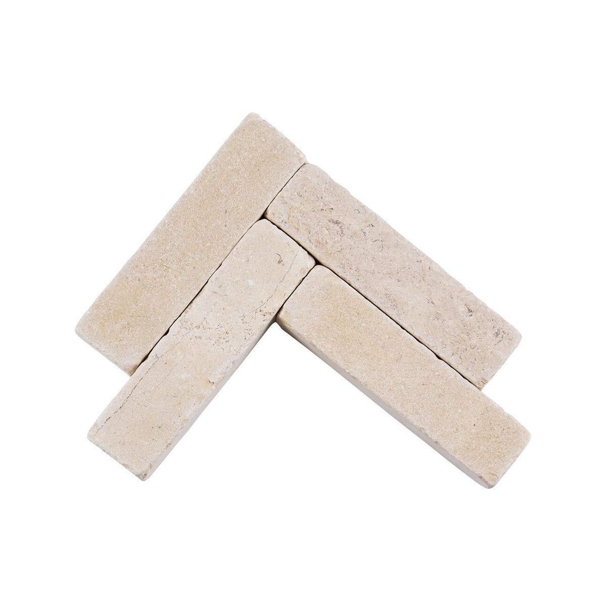 Dijon tumbled limestone 20 x 5cm cream and beige natural stone cobbles pattern