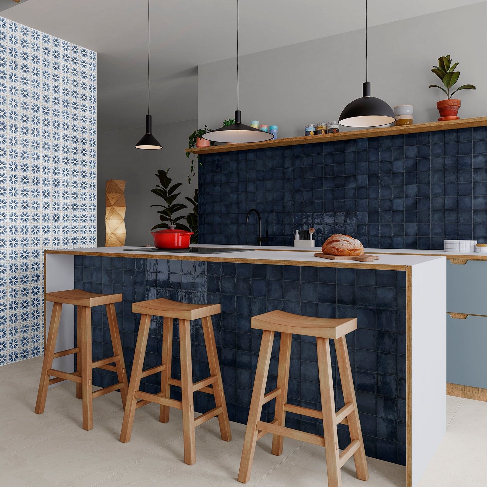 Dakota Flora Ice 32 x 62.5cm Porcelain Tile – close-up detail