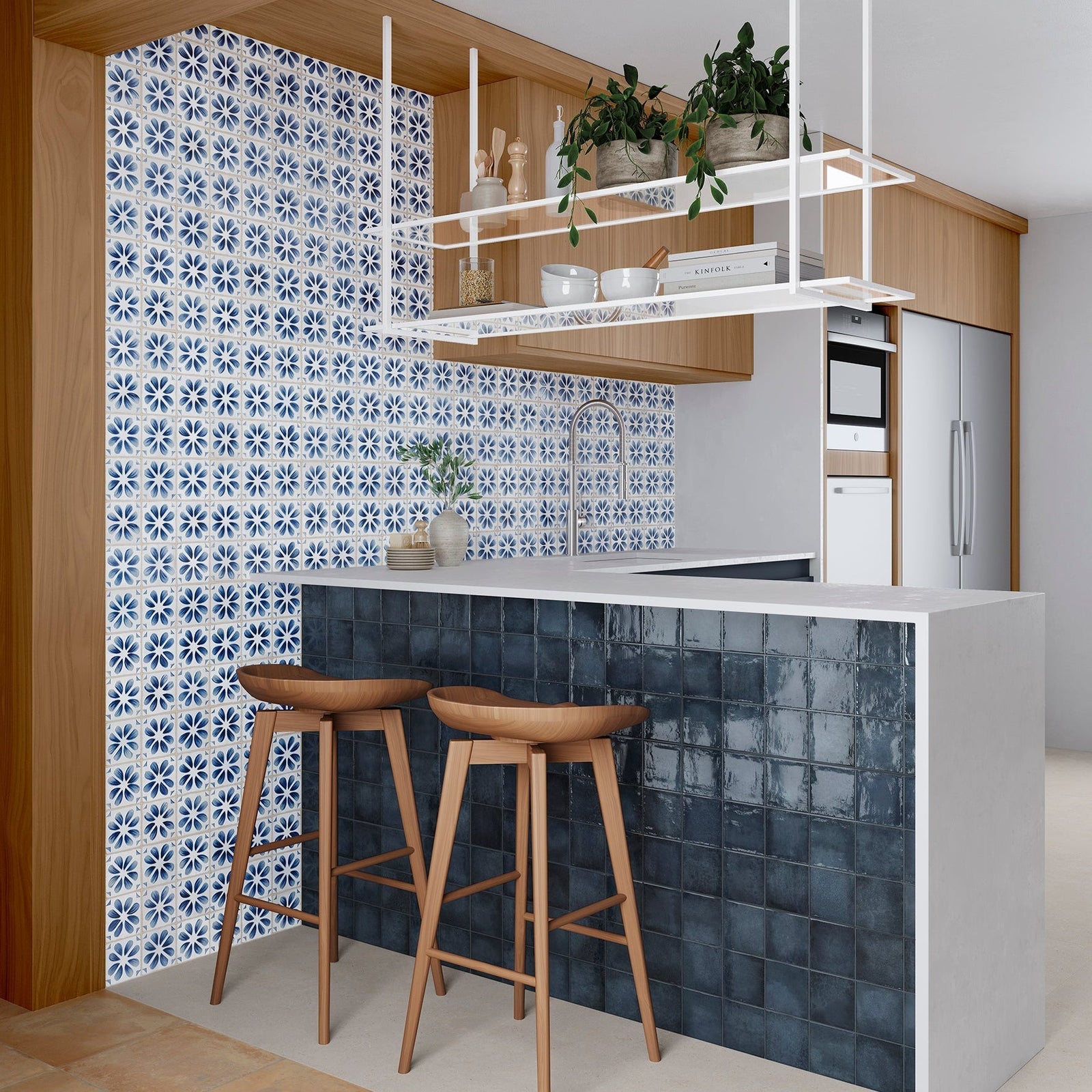 Dakota Flora Ice 32 x 62.5cm Porcelain Tile – detail view 3