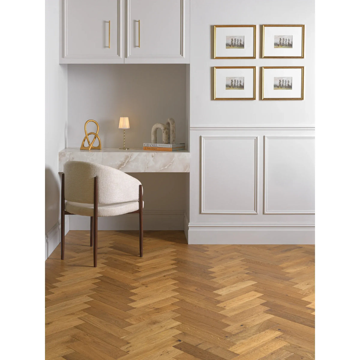 Orkney Gingersnap Oak herringbone room setting