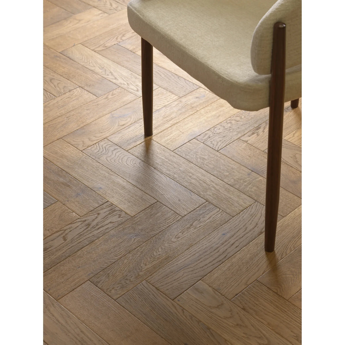 Orkney Gingersnap Oak warm bronze herringbone close-up