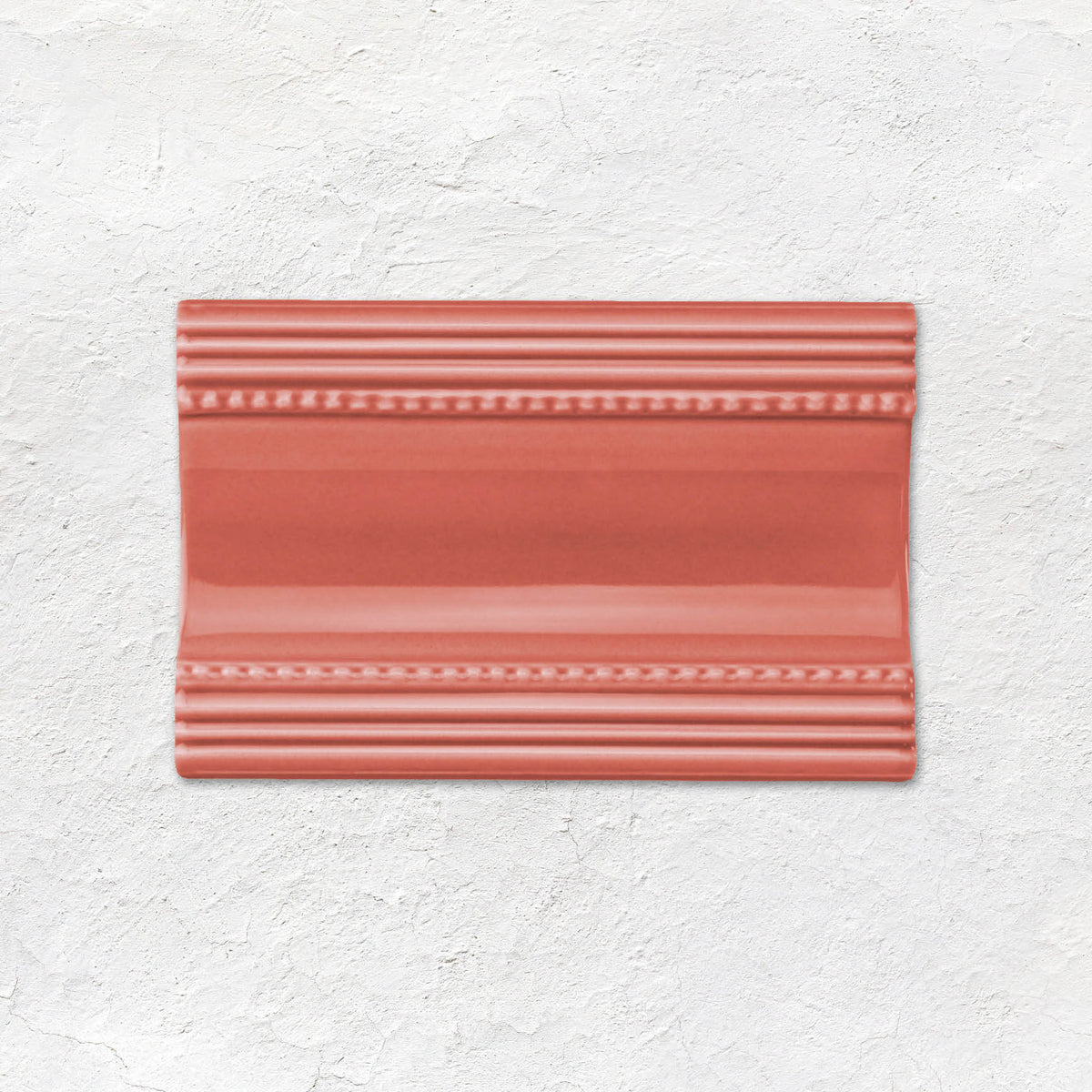Duchy Pink Plain Cornice Ceramic Wall Tile 152x75mm - Gloss