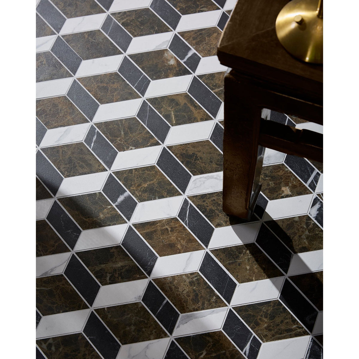 Echelon Porcelain Matt Cube Mosaic Emperador 30x35cm - image 3