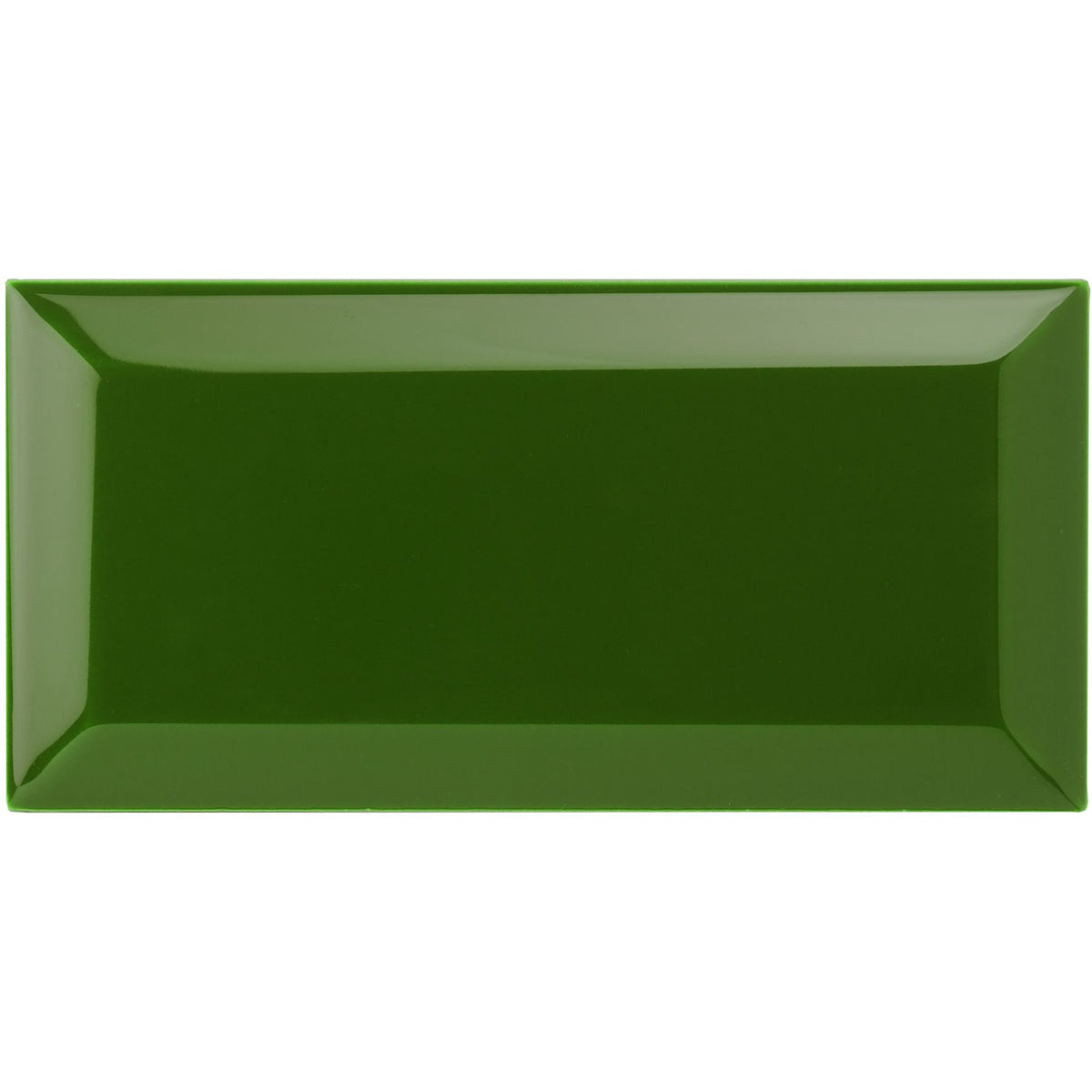 Edwardian Green Metro Bevelled Tile 150x75mm - Ceramic - Gloss