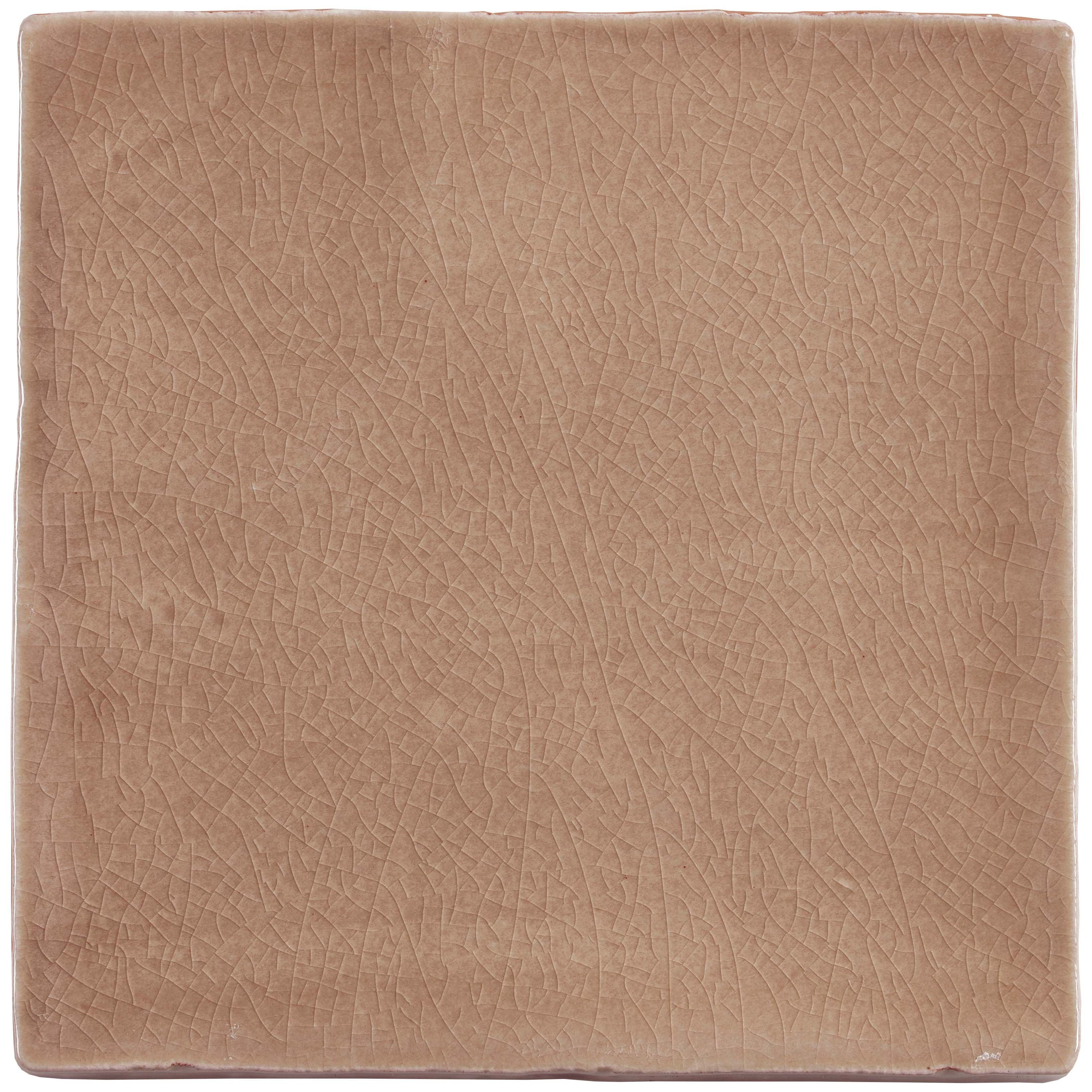 Field tile birch ceramic tile in tan color with a subtle crackled glaze finish ideal for flooring and walls