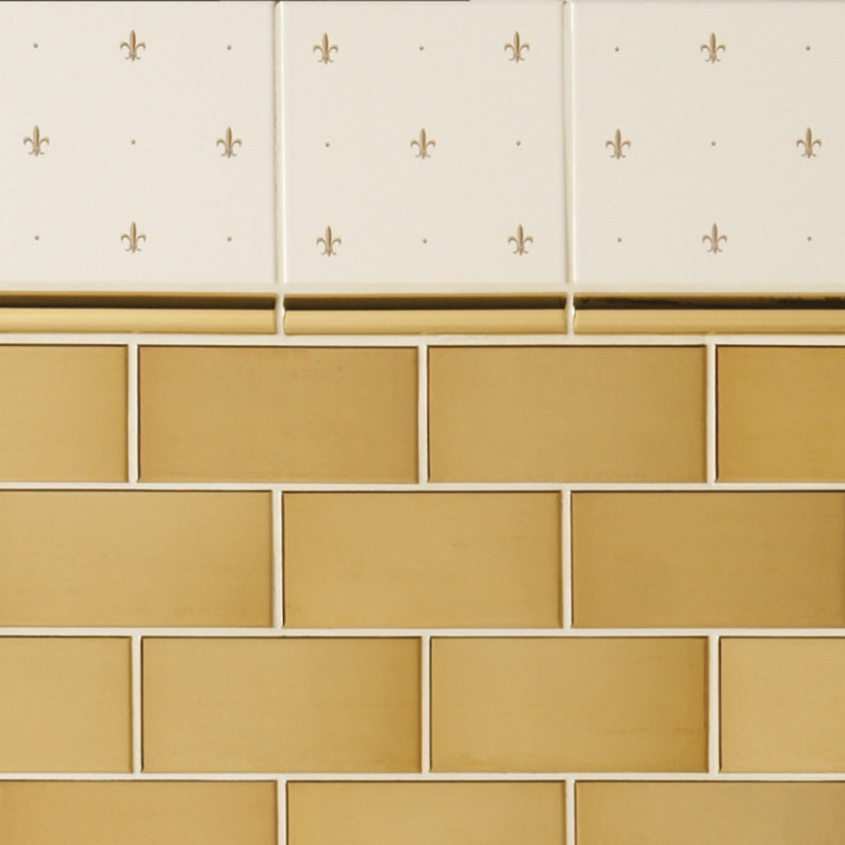 Gold (metallic) Sigma Moulding Ceramic Wall Tile 152x26mm - Yellow & Gold