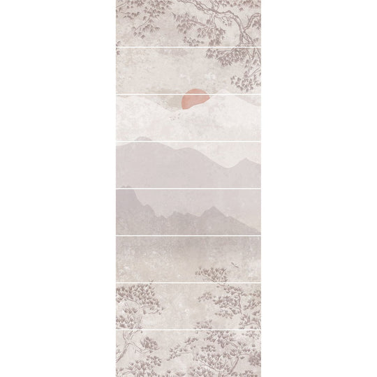 Eastern Mist Decorative 8-Tile Set Panel A
