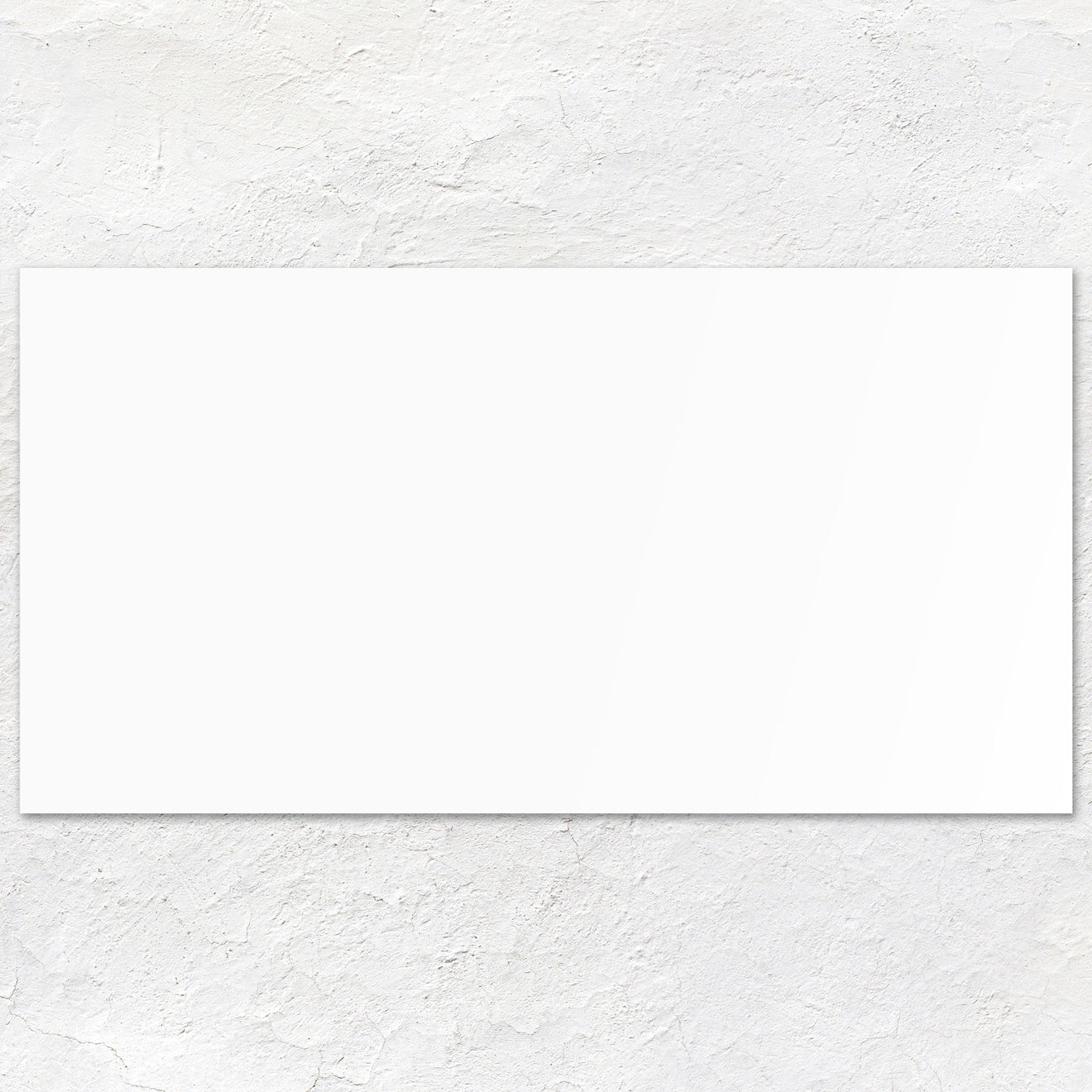A plain white rectangular ice white rectified ceramic cardstock sheet measuring 60x30 centimeters