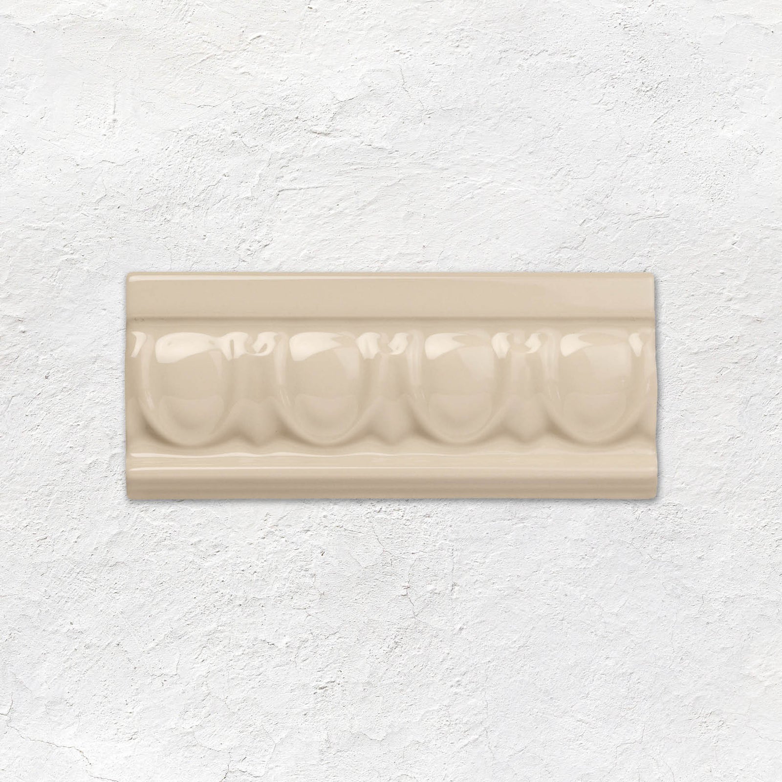 Ivory Egg & Dart Moulding Ceramic Wall Tile 152x65mm