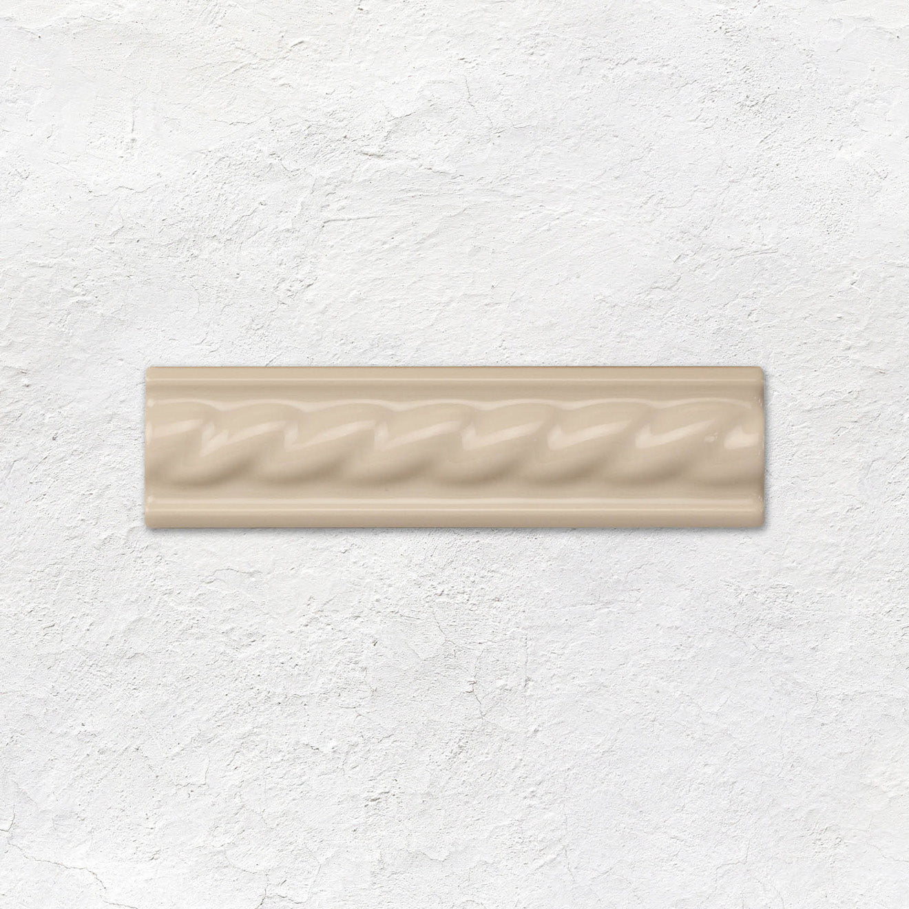 Ivory Rope Moulding Ceramic Wall Tile 152x40mm