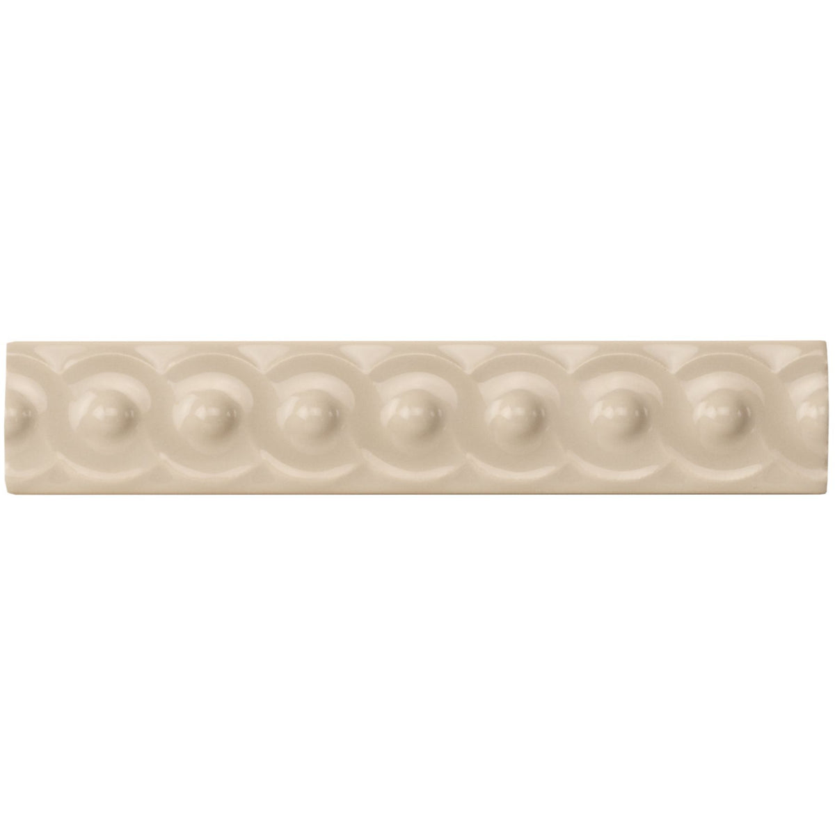 Ivory Scroll Moulding Ceramic Wall Tile 152x29mm - Gloss - Cream & Beige