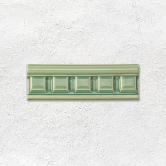 Jade Breeze Dentil Moulding Ceramic Wall Tile 152x50mm - Gloss - Green