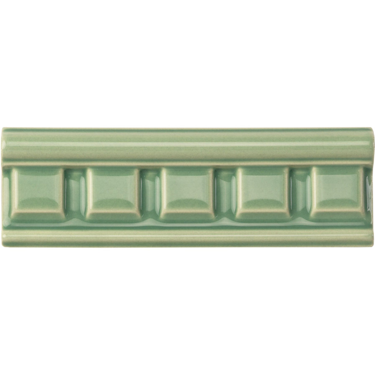 Jade Breeze Dentil Moulding Ceramic Wall Tile 152x50mm - Gloss - Green