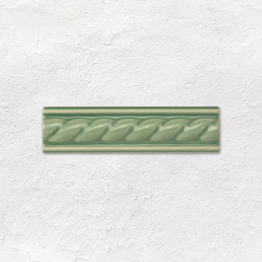 Jade Breeze Rope Moulding Ceramic Wall Tile 152x40mm - Gloss - Green