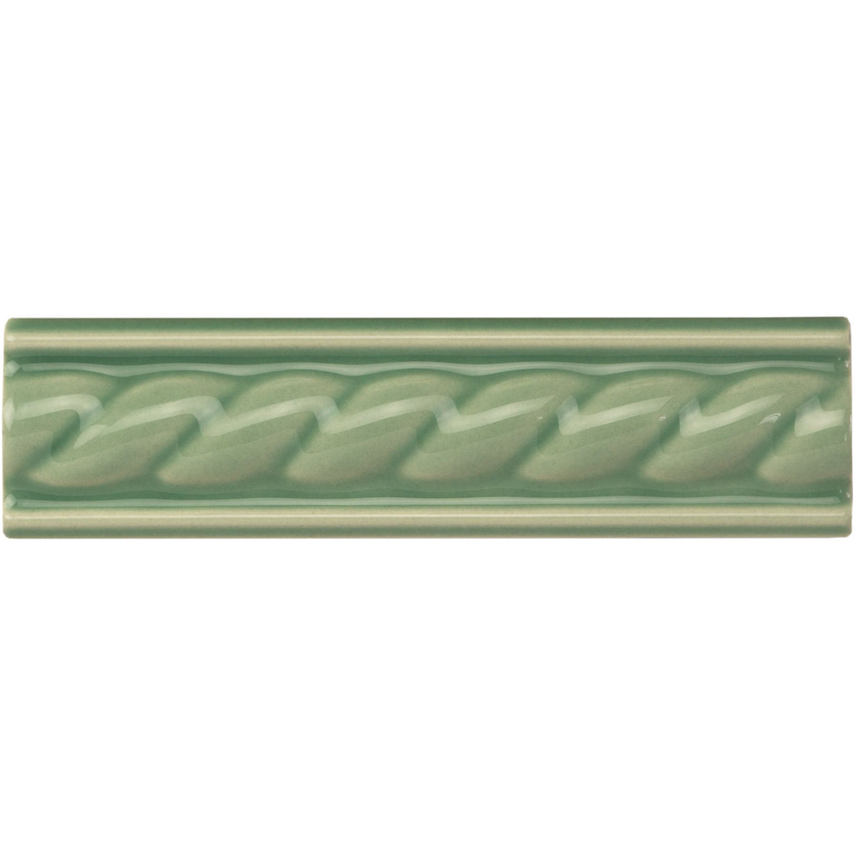 Jade Breeze Rope Moulding Ceramic Wall Tile 152x40mm - Gloss - Green