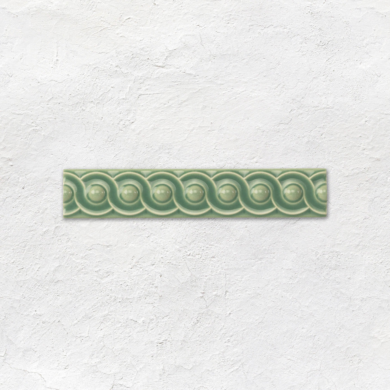 Jade Breeze Scroll Moulding Ceramic Wall Tile 152x29mm