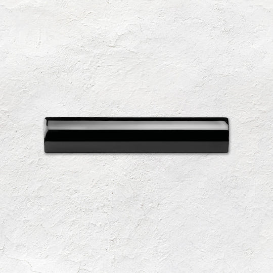 Jet Black External Corner Trim Ceramic Wall Tile 152x30mm - Gloss