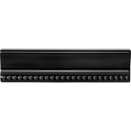 Jet Black Hogarth Moulding Ceramic Wall Tile 152x38mm - alternate view