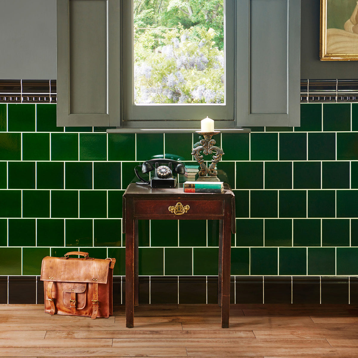 Jet Black Victoria Moulding Ceramic Wall Tiles 152x75mm