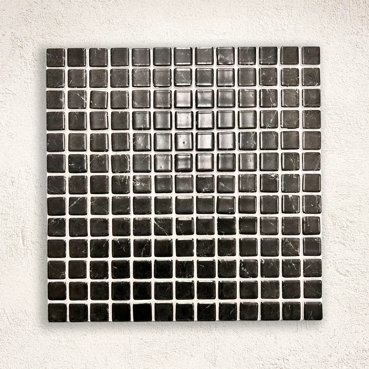 Karma Black Marble 33.3 x 33.3cm glass mosaic face