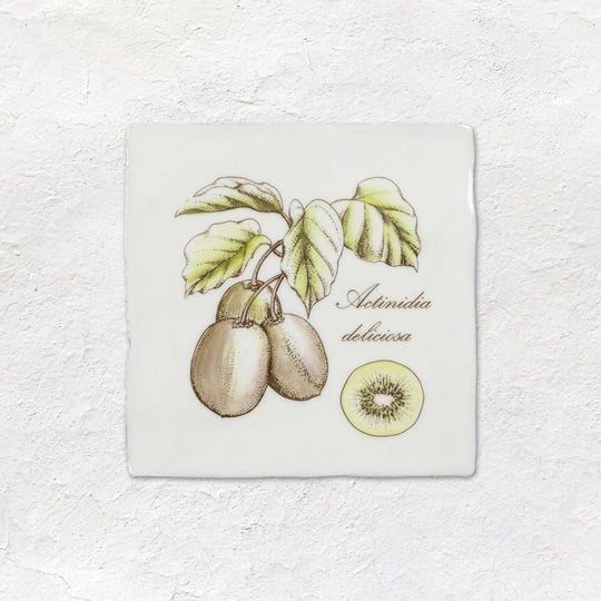 Kiwi Decorative Tile Sepia On Cotton - alternate view