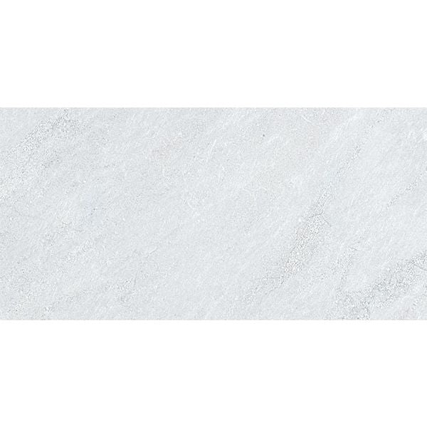 Klifface white matt 30 x 60cm ceramic tile with white marble effect and subtle gray veining for wall and floor use